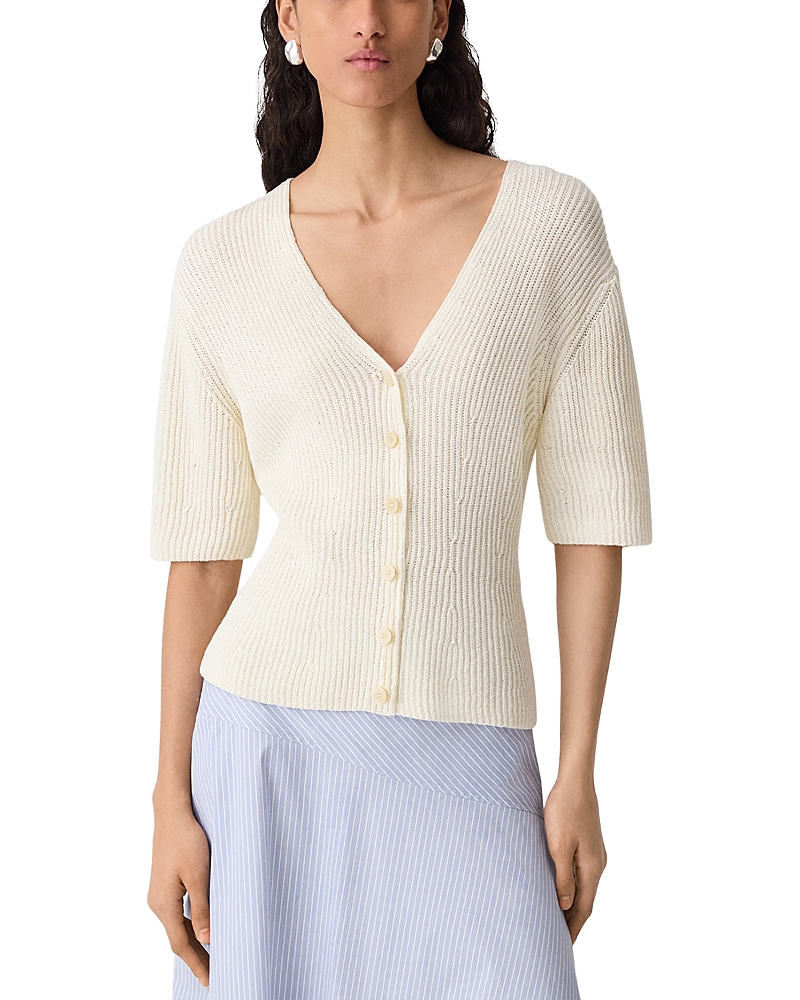 Theory Shaped Short Sleeve Cardigan