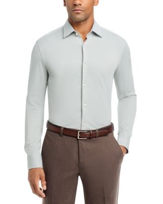 Performance M&eacute;lange Jersey Slim Fit Dress Shirt