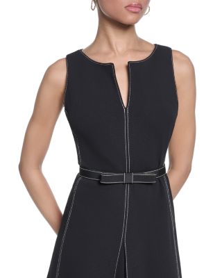 Contrast Stitch Belted Midi Dress - thumbnail 4
