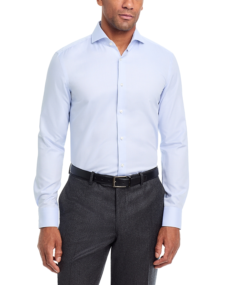 Boss Hank Textured Slim Fit Dress Shirt