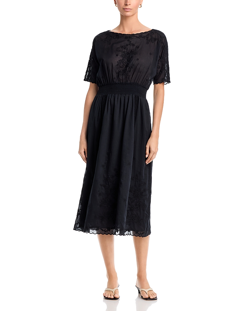 Johnny Was Xochi Lizabe Short Sleeve Cotton Midi Dress