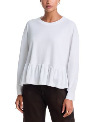 Ruffle Long Sleeve Cotton Tee