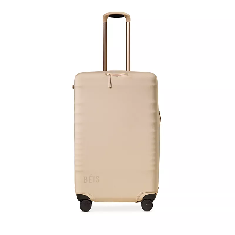 BEIS The Medium Check In Luggage Cover in Beige