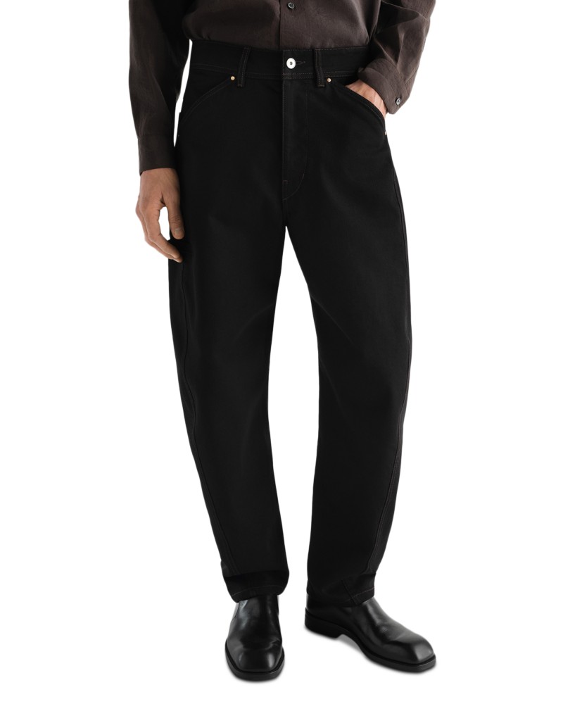 Lemaire Twisted Workwear Regular Fit Cotton 28 Pants in Black