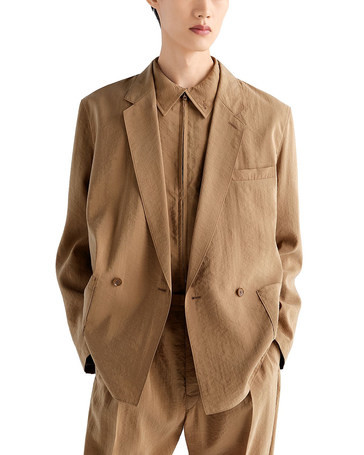 Lemaire Light Double Breasted Silk Blend Jacket