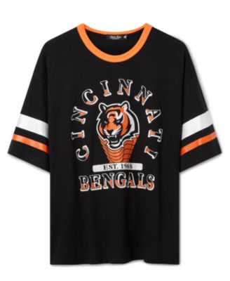 Junk Food Clothing Women's Cincinnati Bengals Glitter Boxy Ringer