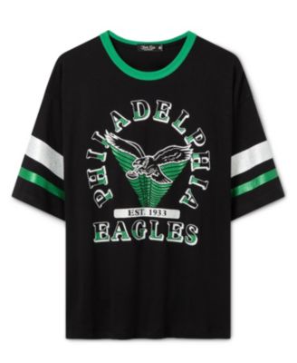  Women's NFL Philadelphia Eagles Glitter Boxy Ringer