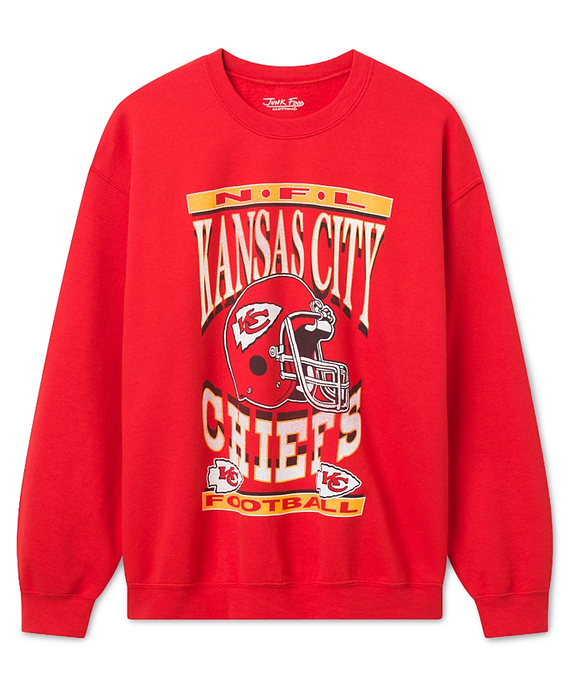 Junk Food Clothing Unisex Kansas City Chiefs Helmet Flea Market Crew Fleece Sweatshirt
