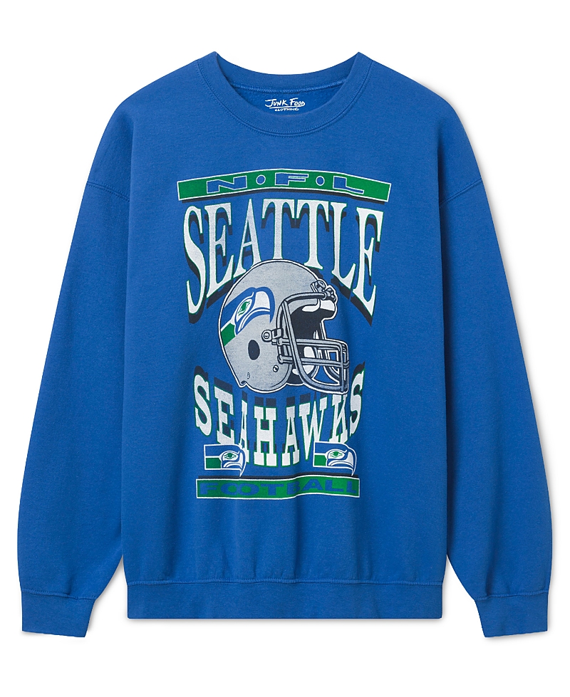 Junk Food Clothing Unisex Seattle Seahawks Helmet Flea Market Crew Fleece Sweatshirt