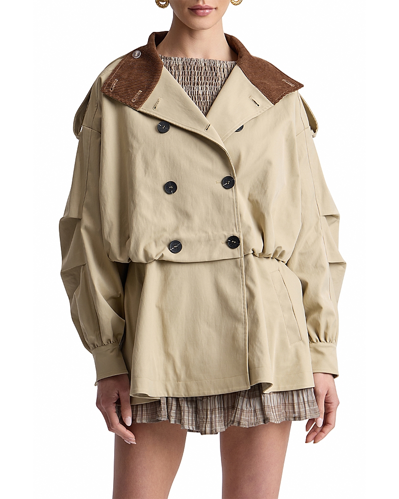Avec Les Filles Blouson Peplum Short Trench Jacket
