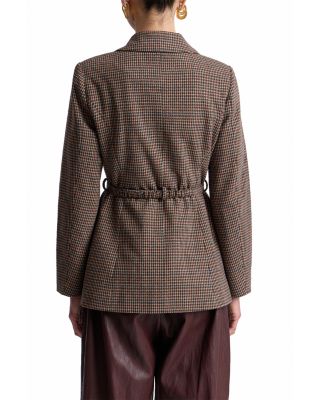 Houndstooth Belted Blazer - thumbnail 3