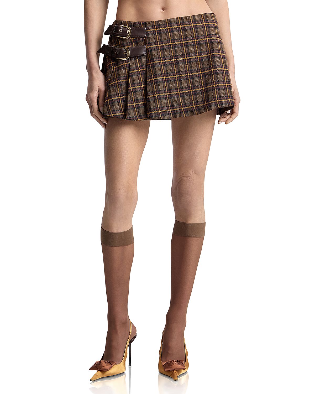 Avec Les Filles Belted Pleated Skort