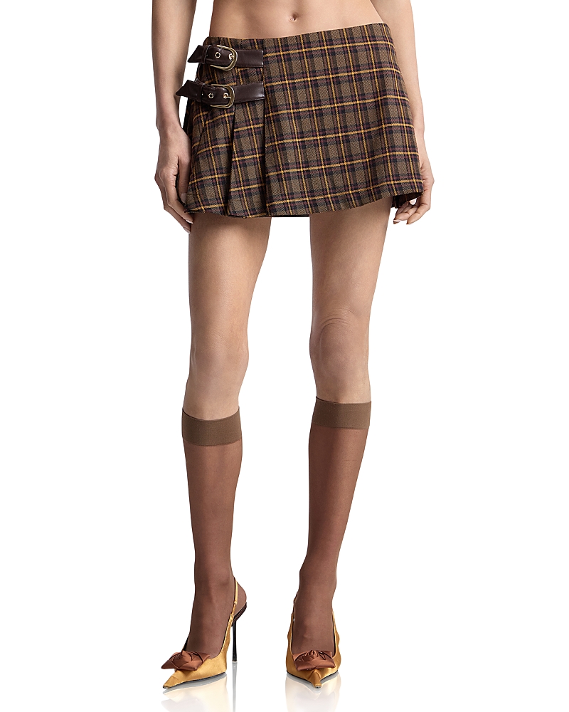 Avec Les Filles Belted Pleated Skort