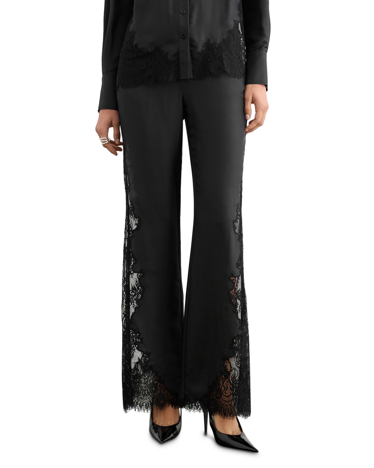 Priya Lace Inset Flare Pants