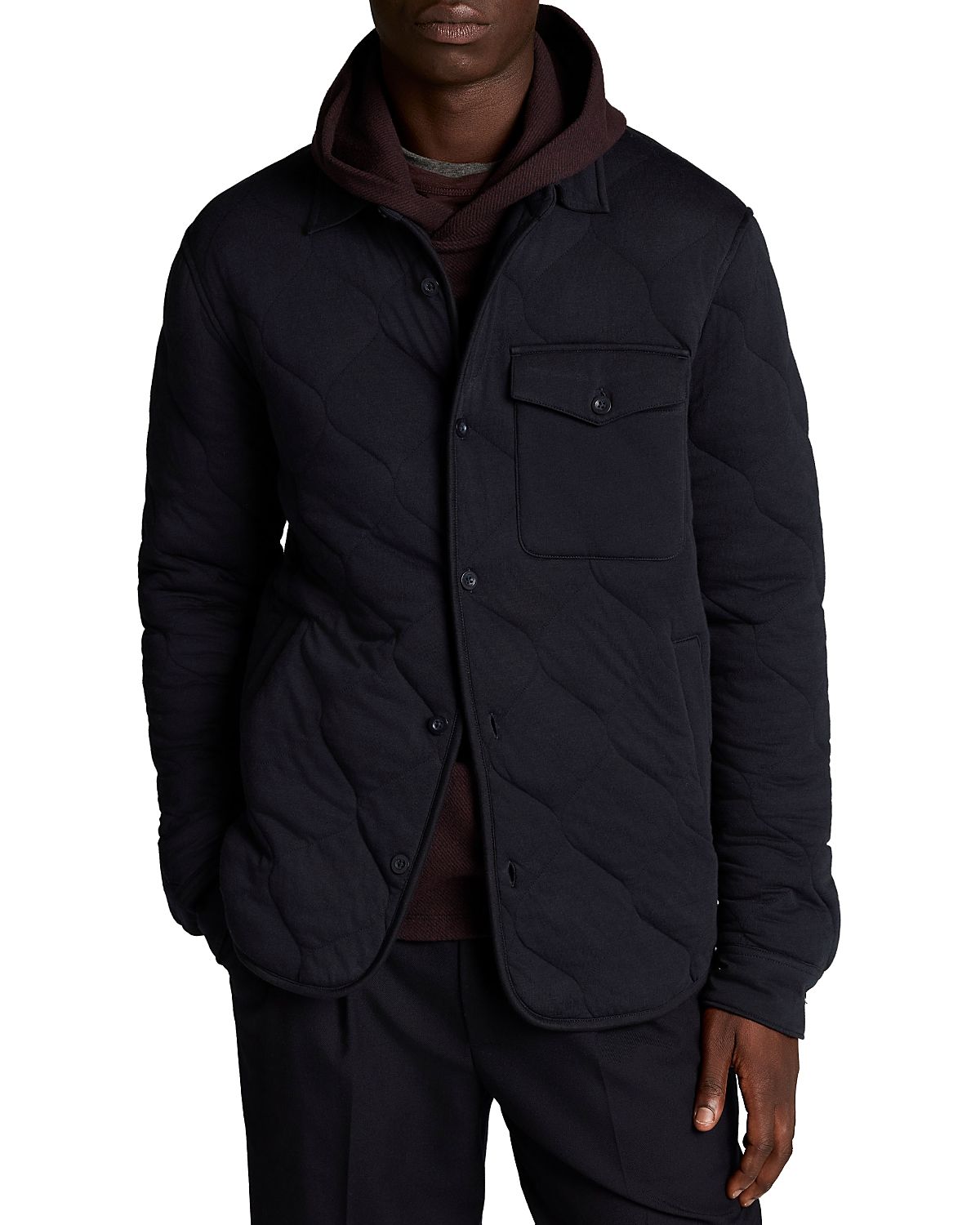 Vince Quilted Cotton Blend Shirt Jacket