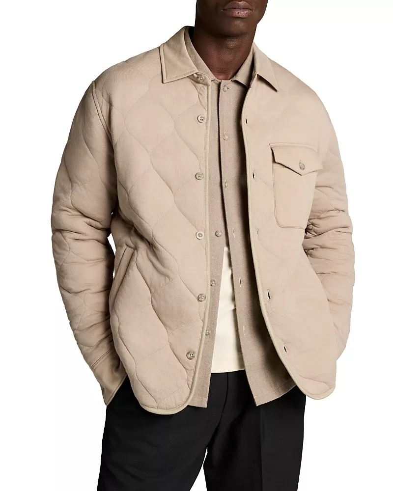 Vince Quilted Cotton Blend Shirt Jacket