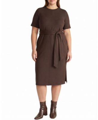  Women's Plus TravelKnit Belted Dress