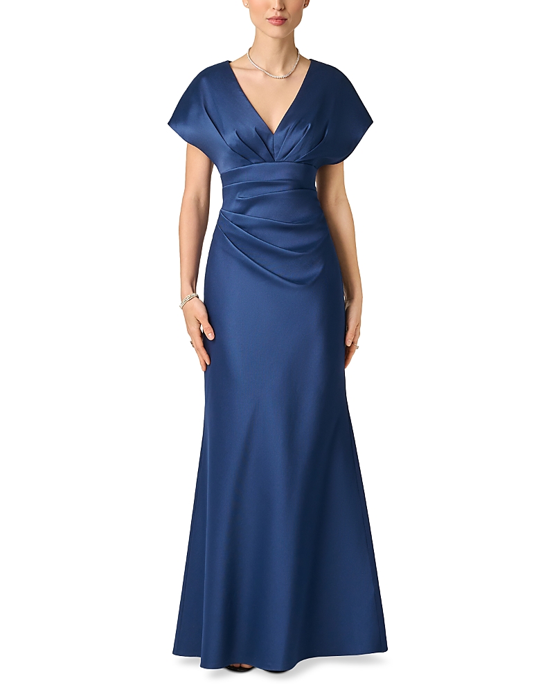 Aidan Mattox Stretch Mikado Gathered Waist Gown