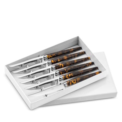 Tang Tortoise Handle Steak Knives, Set of 6