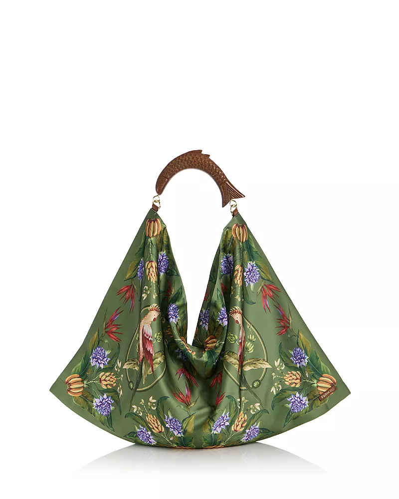 Farm Rio Satin Scarf Medium Shoulder Bag