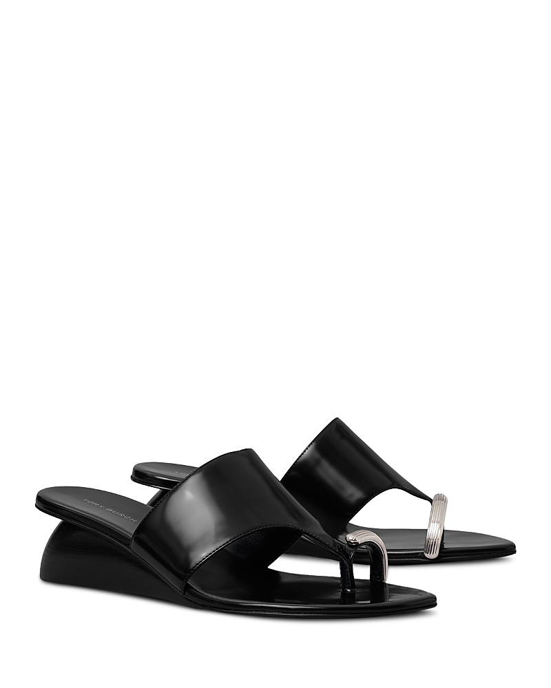 Tory Burch Women's Pierced Leather Wedge Sandals