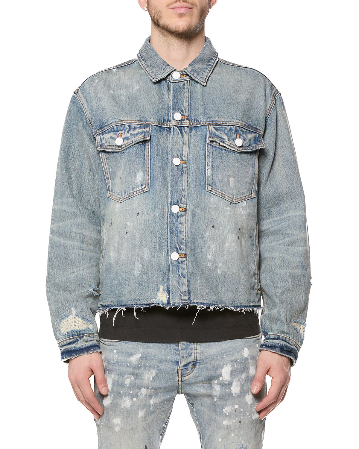 Purple Brand Indigo Paint Splatter Cotton Jacket
