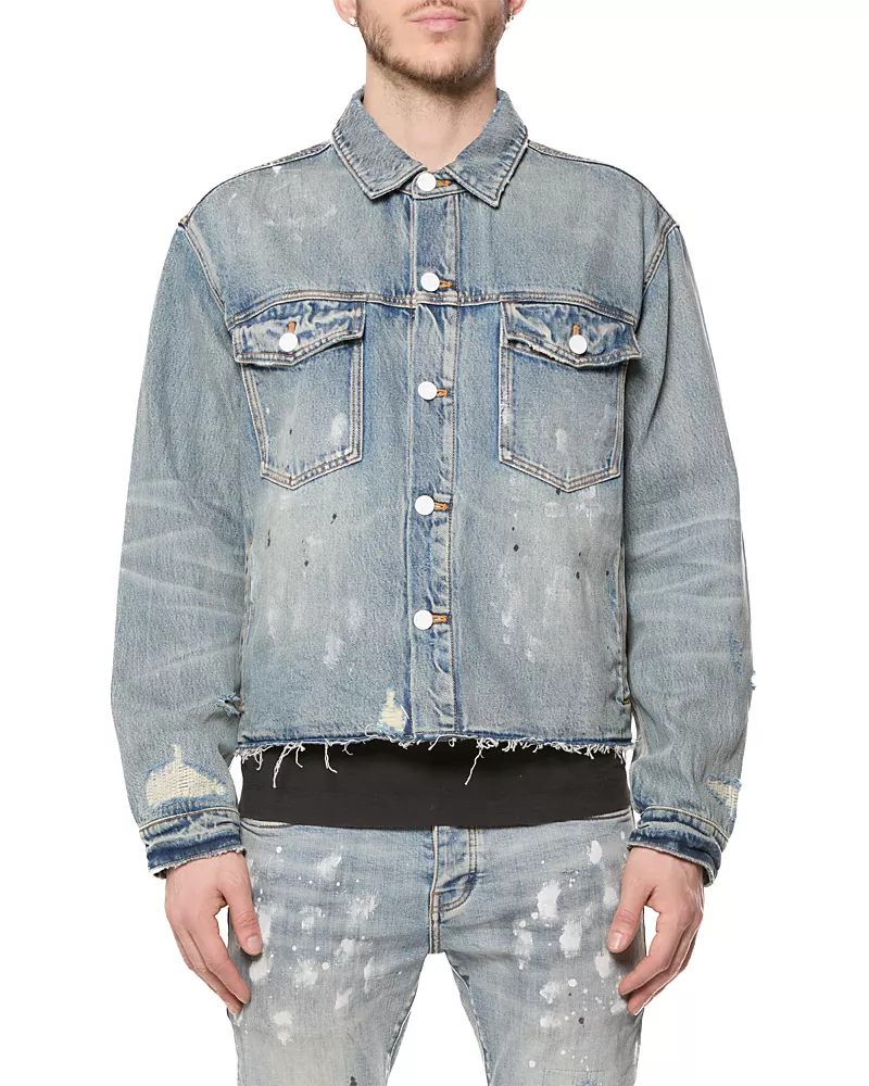 Purple Brand Indigo Paint Splatter Cotton Jacket