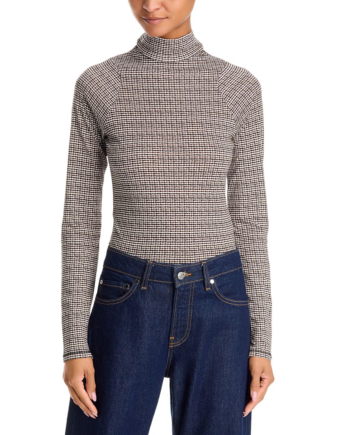 rag & bone Shaw Paneled Long Sleeve Turtleneck Top