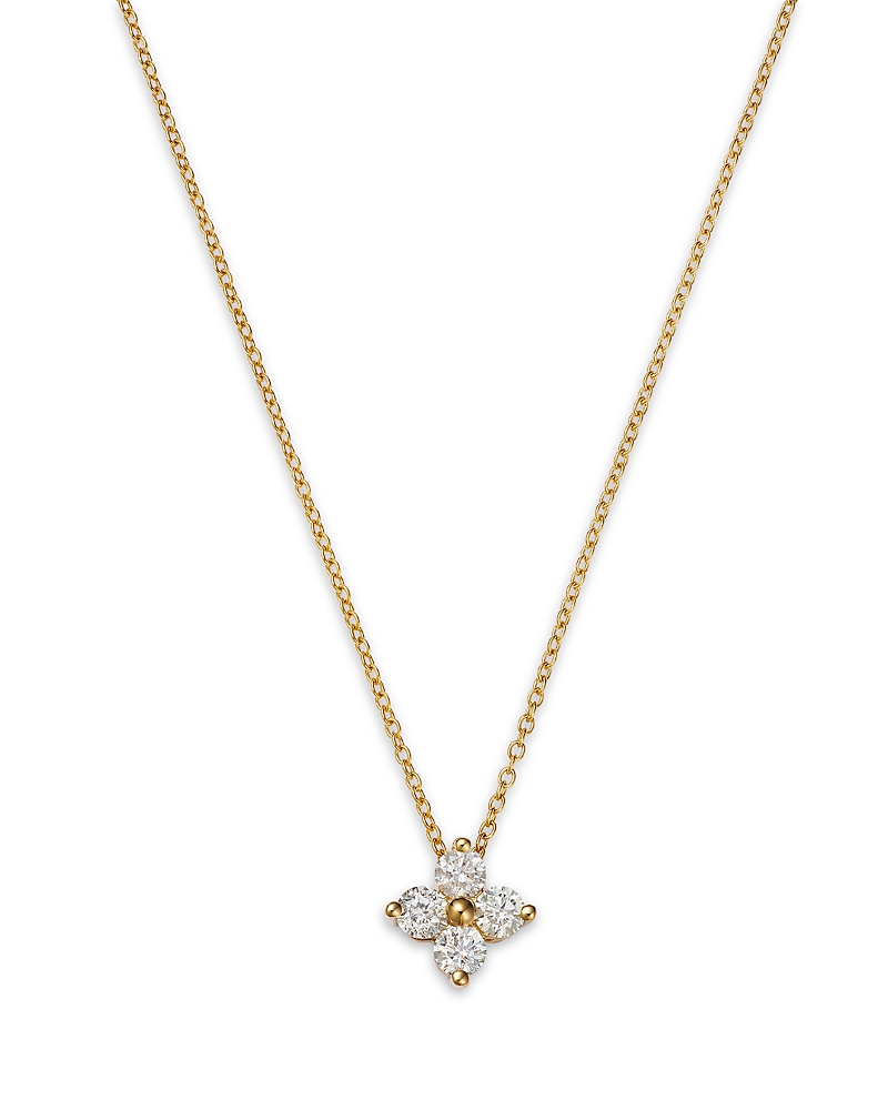 Bloomingdale's Fine Collection Diamond Flower Pendant Necklace in 14K Gold, 0.50 tcw