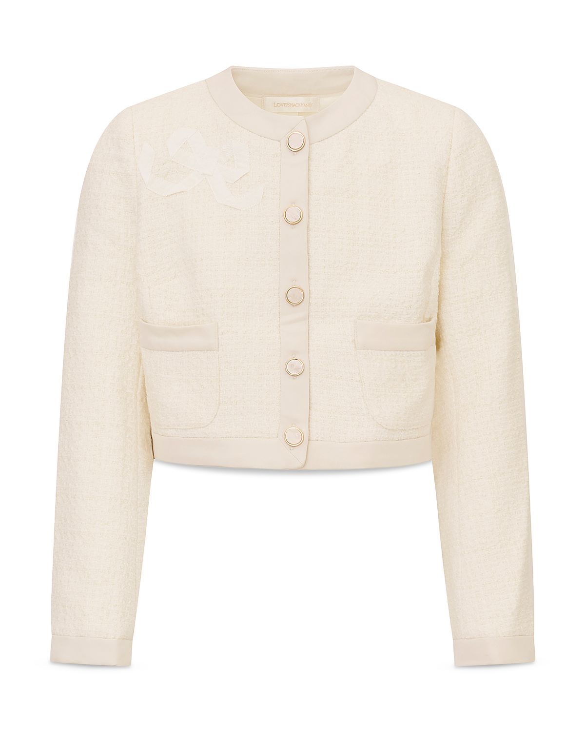 LoveShackFancy Girls' Alphie Tween Button Front Jacket - Big Kid