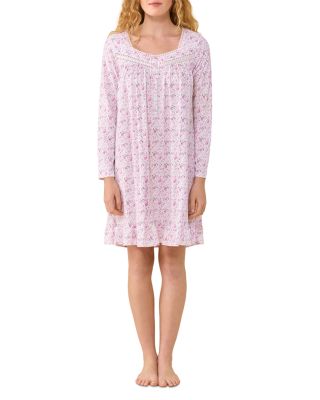 Long Sleeve Cotton Jersey Knit Short Nightgown - Exclusive 
