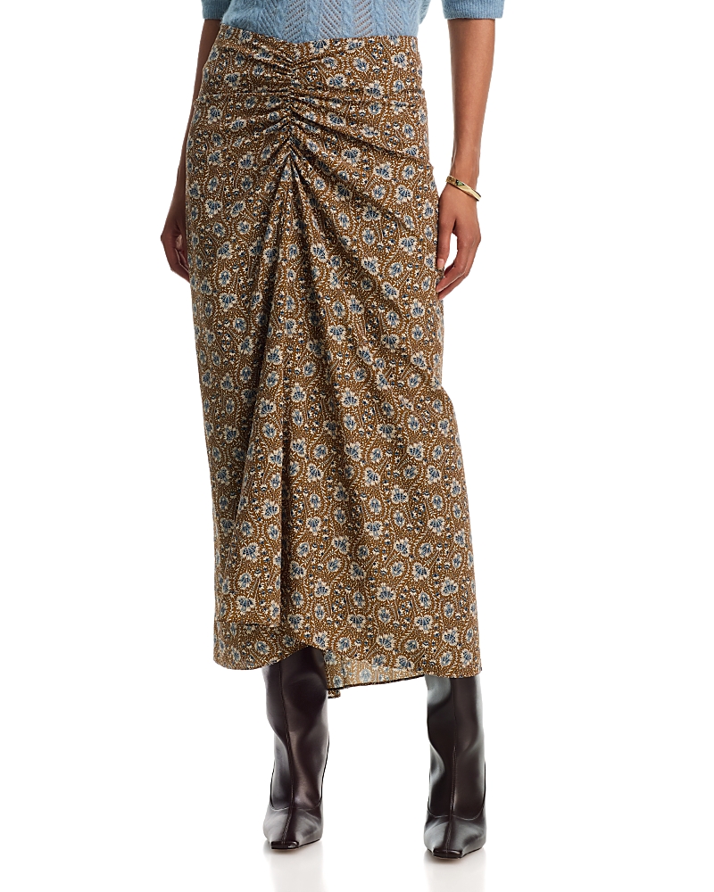 Veronica Beard Limani Ruched Midi Skirt