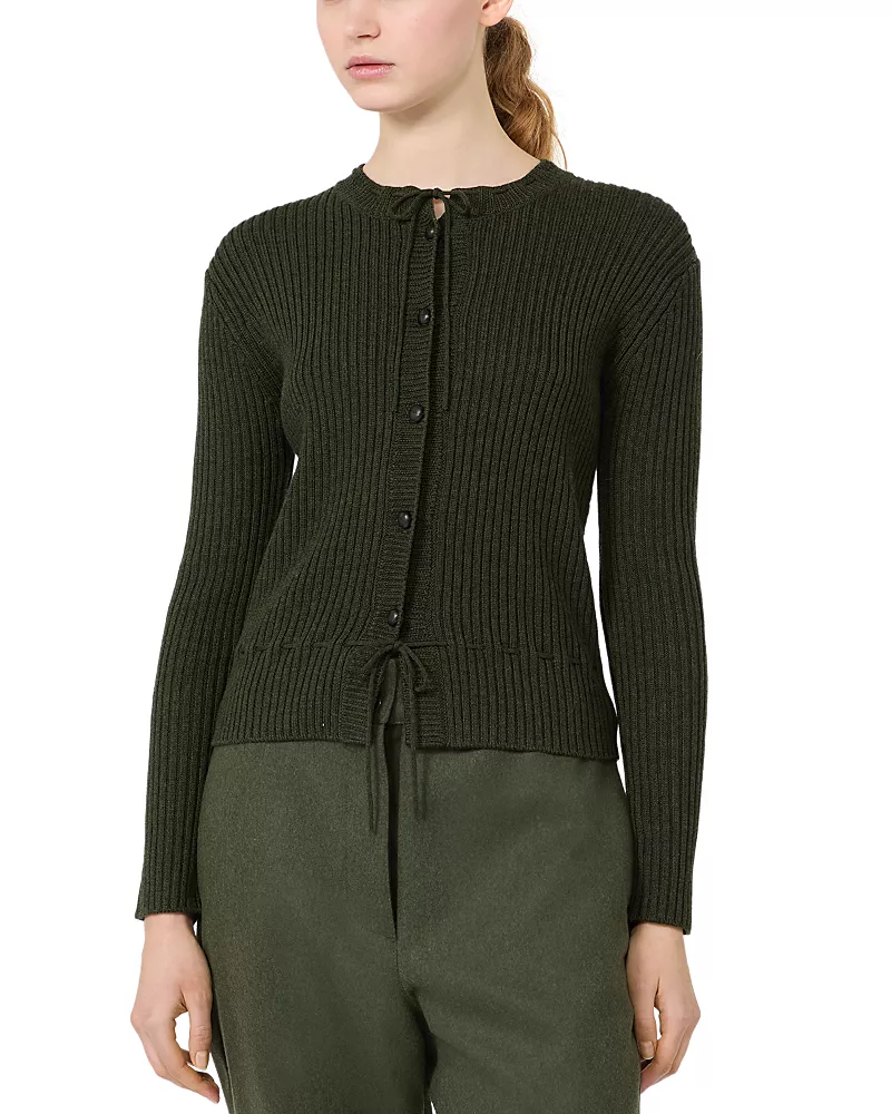Weekend Max Mara Wskaki Wool Ribbed Cardigan