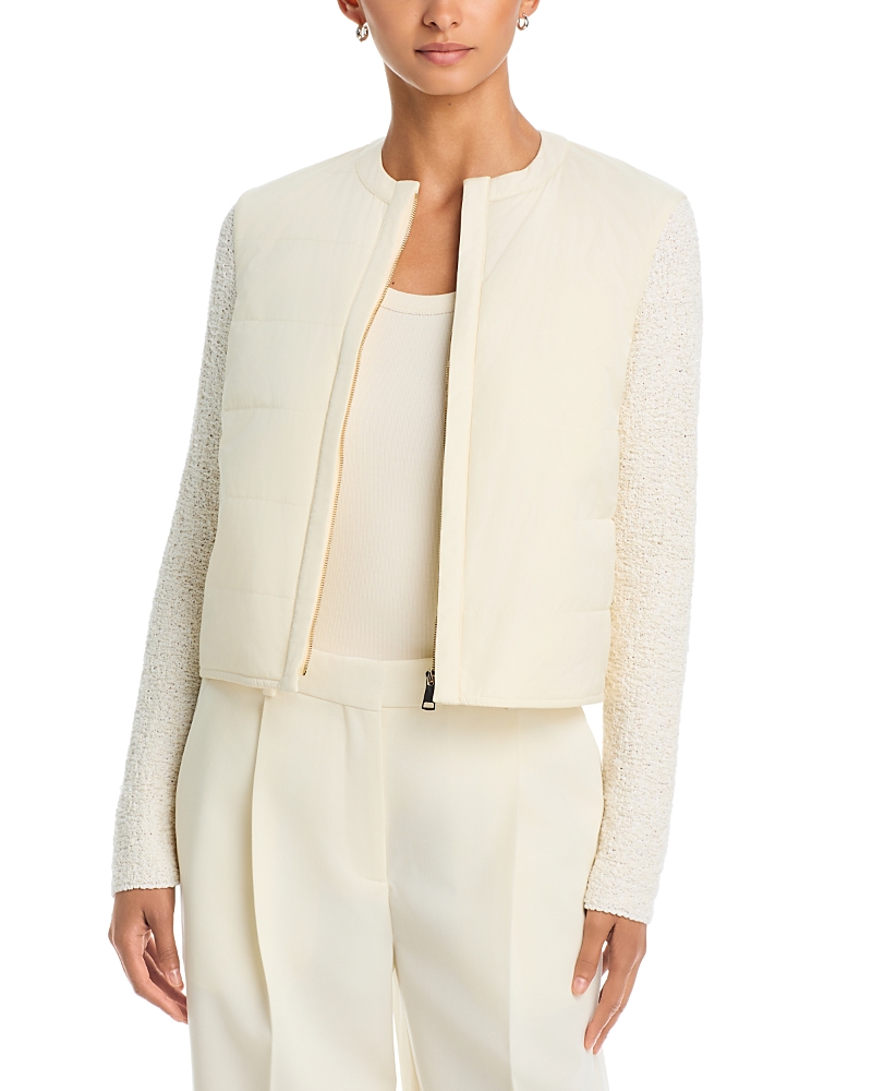 Fabiana Filippi Cropped Tweed Bomber Jacket
