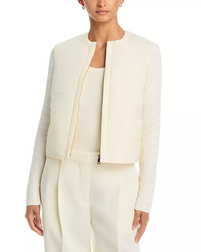 Fabiana Filippi Cropped Tweed Bomber Jacket