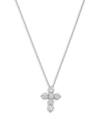 Diamond Cross Pendant Necklace in 14K Gold, 1.5 tcw