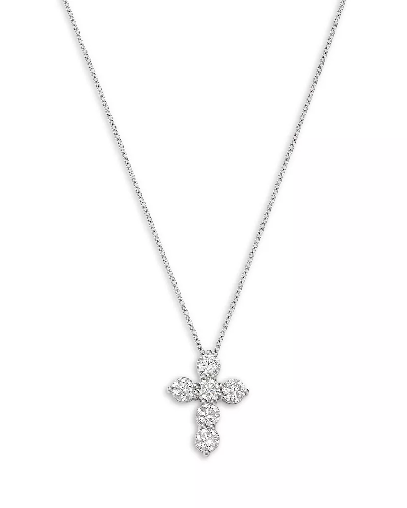 Bloomingdale's Fine Collection Diamond Cross Pendant Necklace in 14K Gold, 1.5 tcw