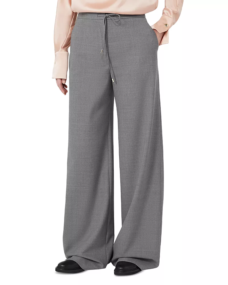 Max Mara Studio Mstdenaro Wool Blend Drawstring Trousers