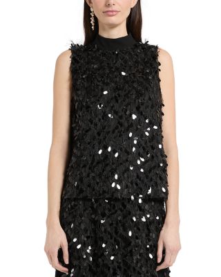 Mllgioiosa Sequin Sleeveless Top