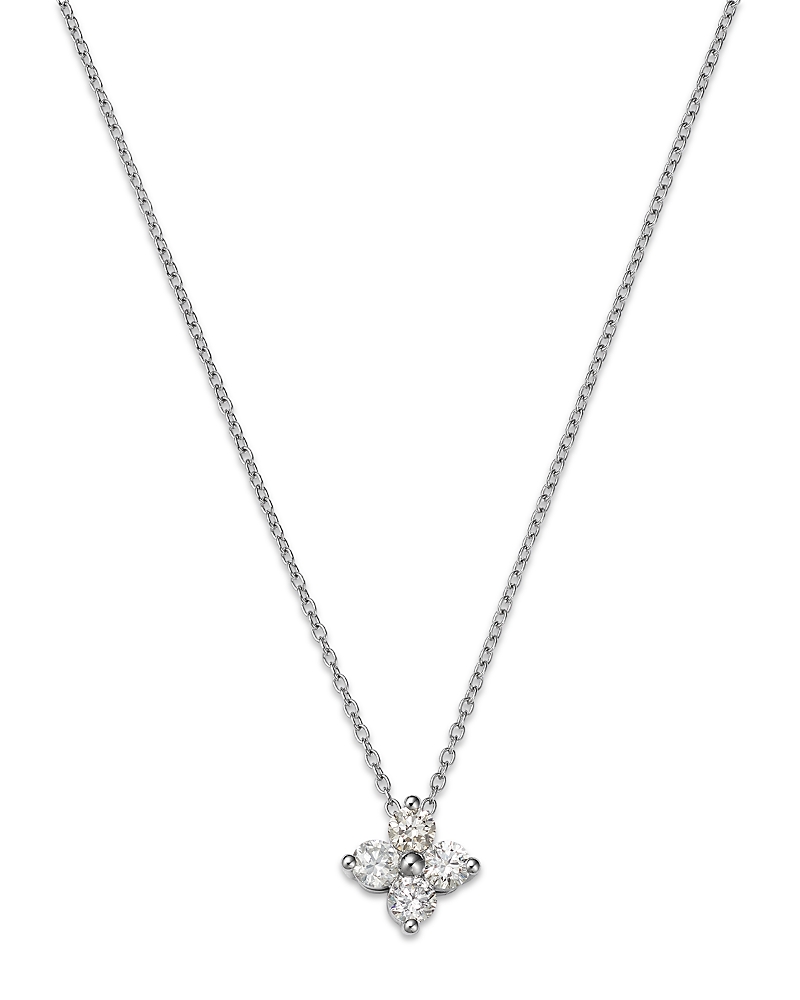 Bloomingdale's Fine Collection Diamond Flower Pendant Necklace in 14K Gold, 0.50 tcw