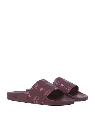  Women's Monogram Print Rubber Slides