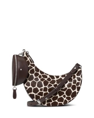 Duo Giraffe Print Calf Hair Crossbody Bag