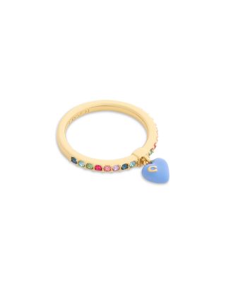 Signature C Enamel Heart Charm Ring