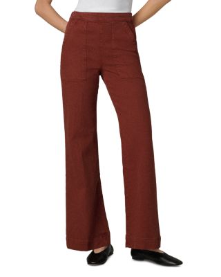 The Side Zip High Rise Wide Leg Jeans in Chili Oil