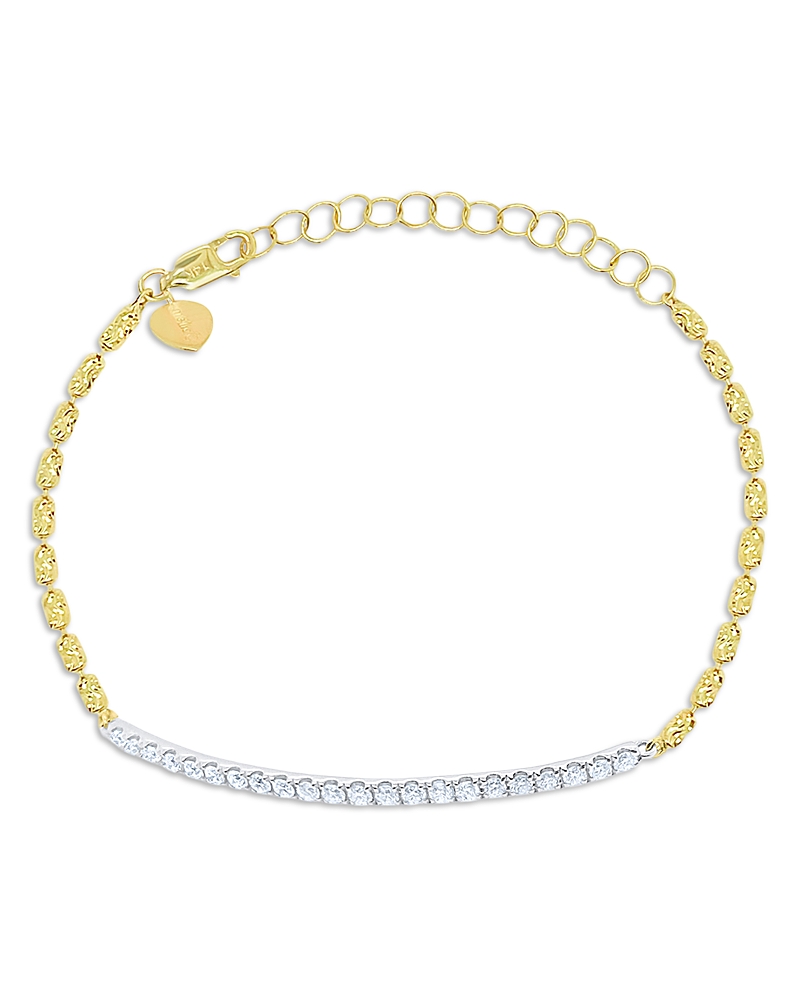 Meira T 14K White & Yellow Gold Diamond Bar Barrel Link Bracelet, 0.40 tcw