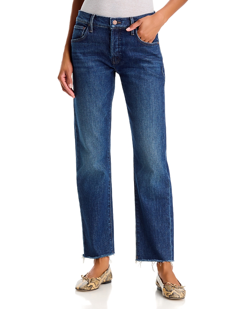Mother The Mid Rise Hiker Hover Fray Jeans in That Belongs In A Museum