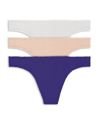 Cabana Cotton Blend Hip-G Thongs, Set of 3