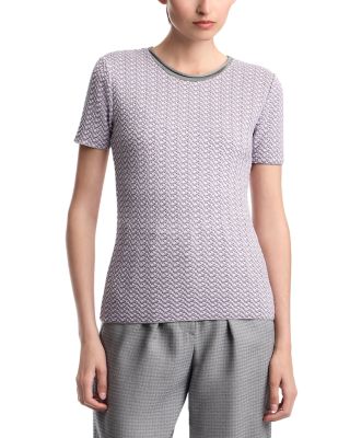 Flounced Jacquard Jersey Top