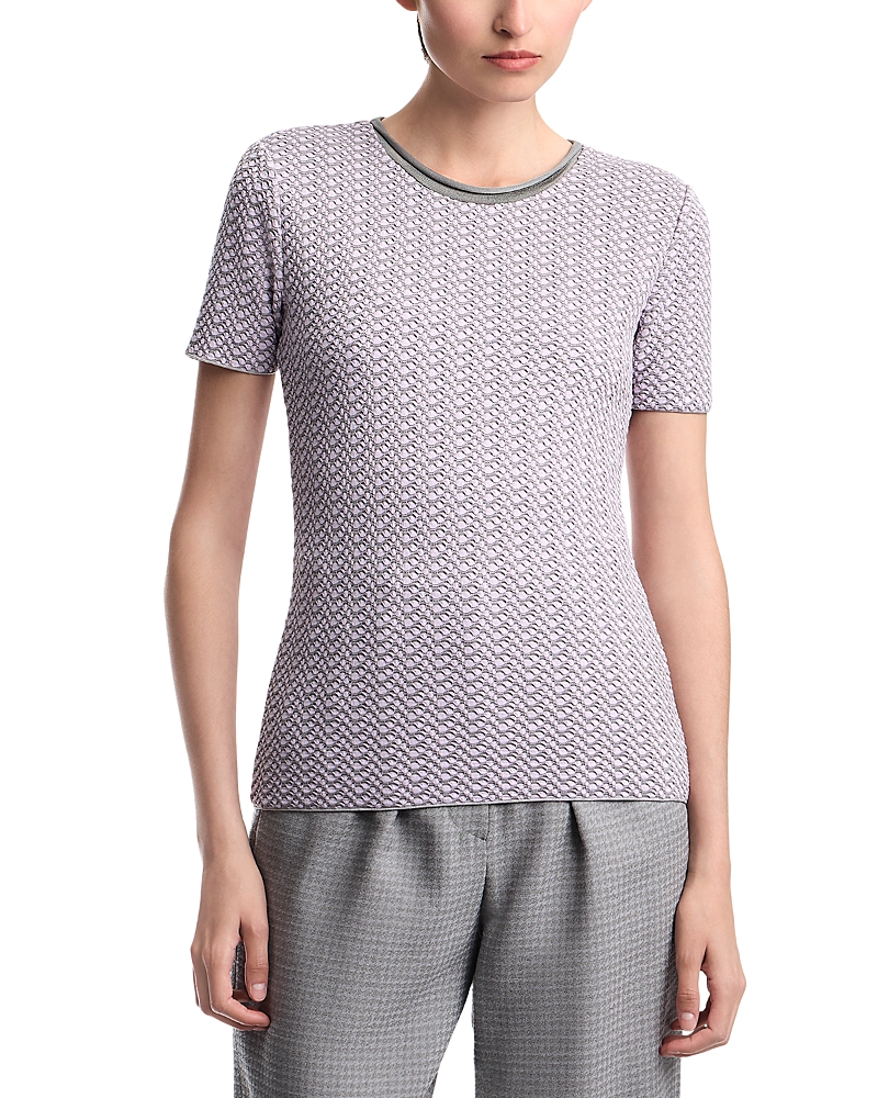 Emporio Armani Flounced Jacquard Jersey Top