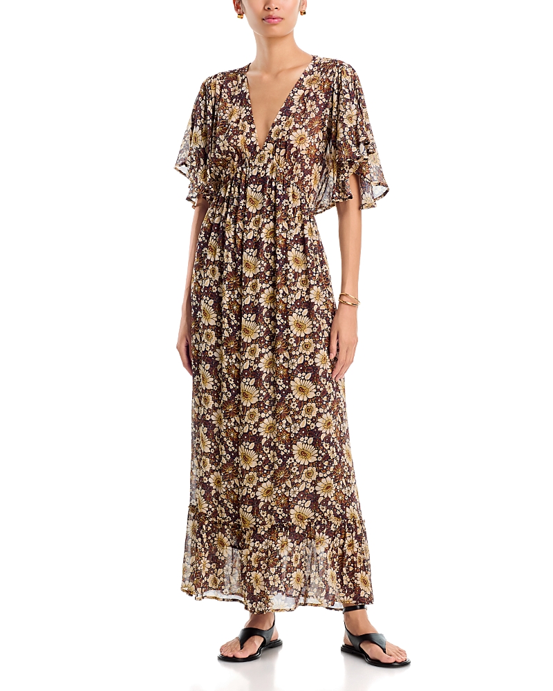 Xirena Roberta Printed Flutter Sleeve Dress